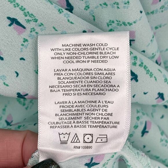 Seven7 Melissa McCarthy Tie Back Pintuck Blouse Lightweight Plus Women 3X Green‎ - Picture 7 of 7